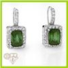 Image 1 : Genuine 3.54 ctw Green Tourmaline & Diamond Earrings 14KT Gold