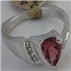 Image 2 : Genuine 2.18 ctw Pink Tourmaline & Diamond Ring 14KT Gold-White 