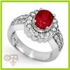 Image 1 : Genuine 2.29 ctw Ruby & Diamond Ring 14KT White Gold