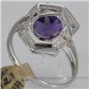 Image 3 : Genuine  4.19 ctw  Garnet Ring  14KT White Gold  Ring Size  7.25