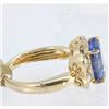 Image 2 : Genuine  3.42 ctw Tanzanite & Diamond Ring 14KT Yellow Gold Ring Size 7