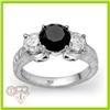 Image 1 : Genuine  3.82 ctw White & Black Diamond Ring 14KT Gold