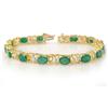 Image 1 : Genuine 12.08ctw Emerald & Diamond Bracelet Yellow Gold