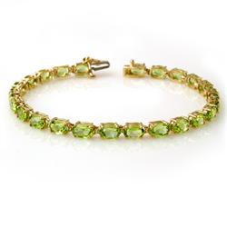 Genuine 14.02 ctw Peridot Bracelet 10K Yellow Gold