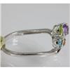 Image 2 : Genuine  1.015 ctw  Multi Sapphire Ring  14KT White Gold  Ring Size  7