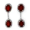 Image 1 : Genuine 8.13 ctw Garnet & Diamond Earrings White Gold