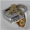 Image 2 : Genuine 1.60 ctw Citrine & Diamond Ring 14KT White Gold 