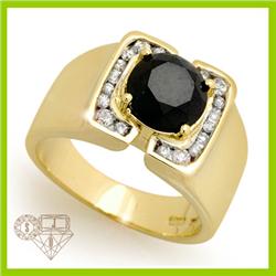 Genuine  2.35 ctw Black Diamond Men's Ring 10KT Yellow Gold