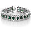 Image 1 : Genuine 14.53 ctw Emerald & Diamond Bracelet White Gold
