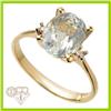 Image 1 : Genuine 2.08 ctw Aqua Marine & Diamond Ring 14K Gold