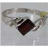 Image 1 : Genuine  1 ctw  Garnet Ring  14KT White Gold  Ring Size  7
