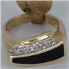 Image 2 : Genuine 0.13 ctw Diamond & Black Enamel Ring 14KT Gold-Yellow 