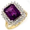 Image 1 : Genuine 4.79 ctw Amethyst & Diamond Ring 14KT Yellow Gold