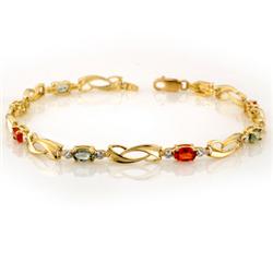 Genuine 2.65 ctw Multi-Sapphire & Diamond Bracelet Gold