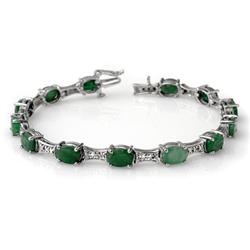Genuine 11.07 ctw Emerald & Diamond Bracelet White Gold