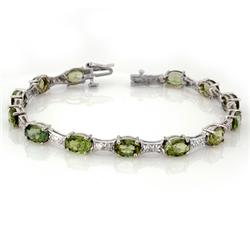 Genuine 12.07 ctw Green Tourmaline & Diamond Bracelet