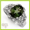 Image 1 : Genuine 3.79 ctw Green Tourmaline & Diamond Ring 10K Gold