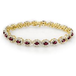 Genuine 10.83 ctw Ruby & Diamond Bracelet Yellow Gold