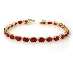 Genuine 16.02 ctw Ruby Bracelet 10K Yellow Gold