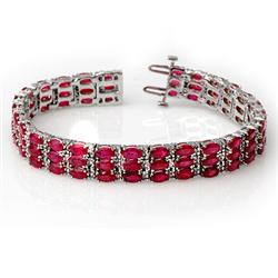 Genuine 30.29 ctw Ruby & Diamond Bracelet White Gold