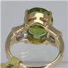 Image 3 : Genuine  6.56 ctw  Peridot Ring  14KT Yellow Gold  Ring Size  6