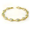 Genuine 6.52 ctw Blue Topaz Bracelet 10K Yellow Gold