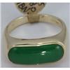 Genuine 15X6MM Green Jade Ring 14KT Gold-Yellow 