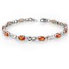 Genuine 3.54ctw Orange Sapphire & Diamond Bracelet Gold