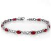 Genuine 3.54 ctw Ruby & Diamond Bracelet White Gold