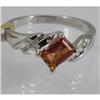 Genuine  1.33 ctw  Twilight Pink Tourmaline Ring  14KT White Gold  Ring Size  7