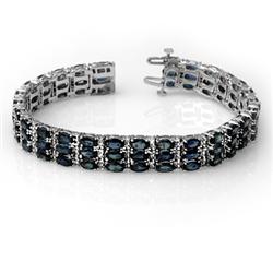 Genuine 30.29 ctw Blue Sapphire & Diamond Bracelet Gold