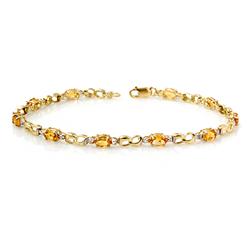 Genuine 2.29 ctw Citrine & Diamond Bracelet Yellow Gold