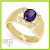 Genuine 2.84 ctw Tanzanite & Diamond Men's Ring 10K Gold