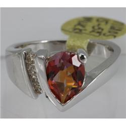 Genuine  2.18 ctw  Tourmaline Ring  14KT White Gold  Ring Size  7.5