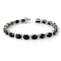 Genuine 28.52 ctw Sapphire Bracelet 10K White Gold