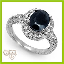 Genuine 3.14 ctw Sapphire & Diamond Ring 14KT White Gold