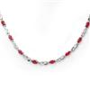 Genuine 9.05 ctw Ruby & Diamond Necklace White Gold