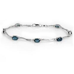 Genuine 4.05 ctw Sapphire & Diamond Bracelet 10K Gold
