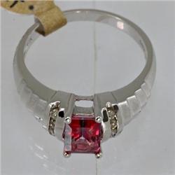 Genuine 1.34 ctw Pink Rose  Mystic Topaz & Diamond Ring 14KT White Gold 