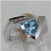 Genuine 2.35 ctw Blue Topaz & Diamond Ring 14KT White Gold 