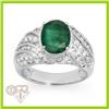 Genuine 5.29 ctw Emerald & Diamond Men's Ring 14K Gold