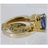Image 2 : Genuine  2.34 ctw Tanzanite & Diamond Ring 14KT Yellow Gold Ring Size 7