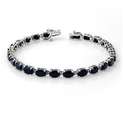 Genuine 17.82 ctw Sapphire Bracelet 10K White Gold