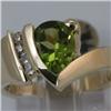 Image 1 : Genuine 1.85 ctw Peridot & Diamond Ring 14KT Gold-Yellow 