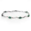Genuine 3.05 ctw Emerald & Diamond Bracelet White Gold