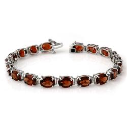 Genuine 28.02 ctw Garnet Bracelet 10K White Gold
