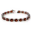 Genuine 28.02 ctw Garnet Bracelet 10K White Gold
