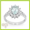 Genuine 2.24 ctw Aquamarine & Diamond Ring 14K Gold