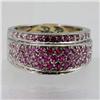 Genuine  1.19 ctw Pink Sapphire& Diamond Ring 14KT White Gold Ring Size 7