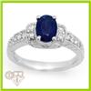 Genuine 1.79ctw Sapphire & Diamond Ring 14K White Gold